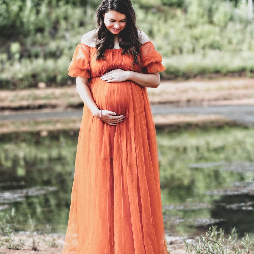 Ever Pretty Orange Maternity Dress - Picture 4 of 6